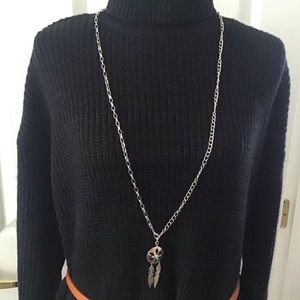 Euc nevada silver with turquoise  arrow feather charm